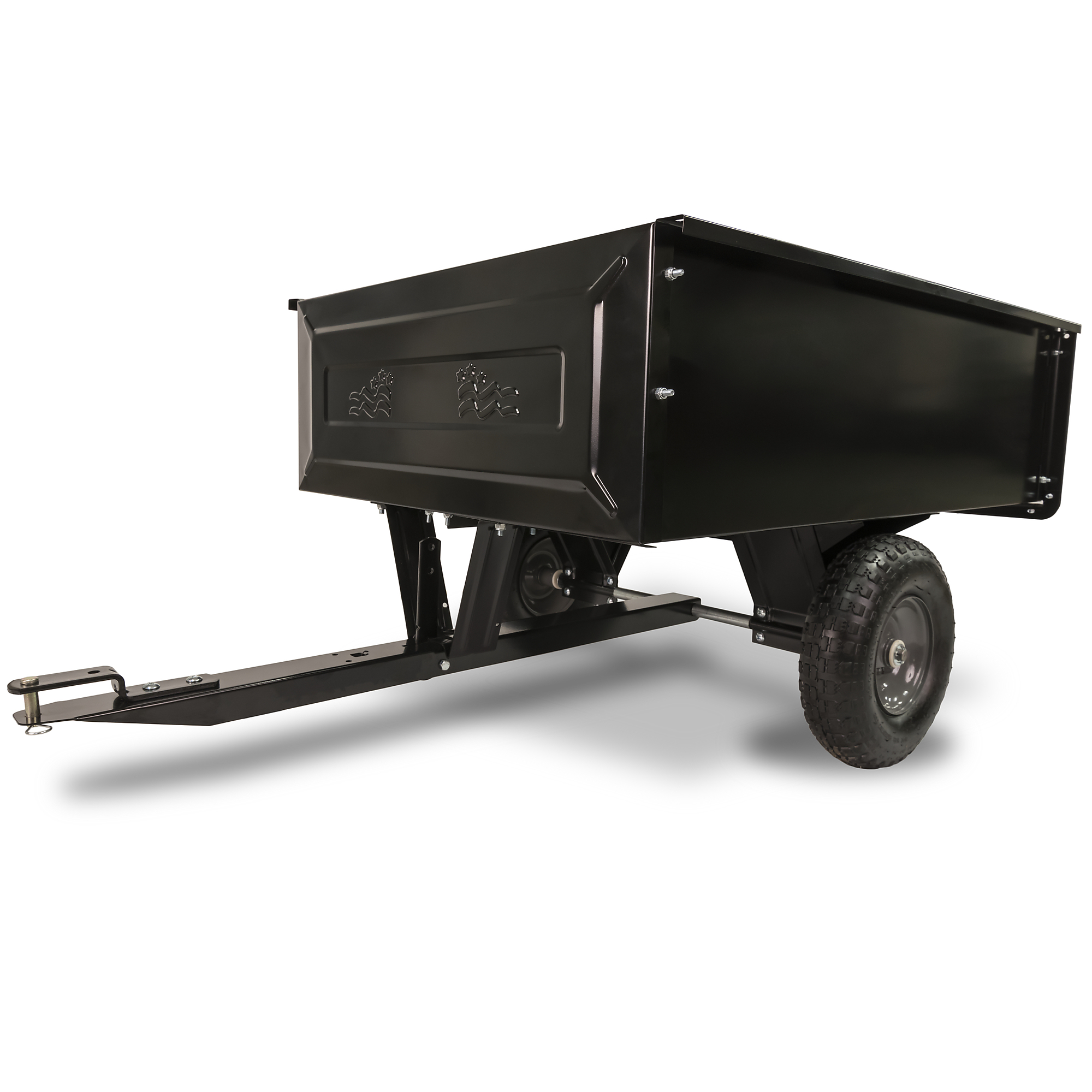 Agri-Fab, Tow behind steel dump cart 10 cu ft, Load Capacity 350 lb, Model# 45-0303